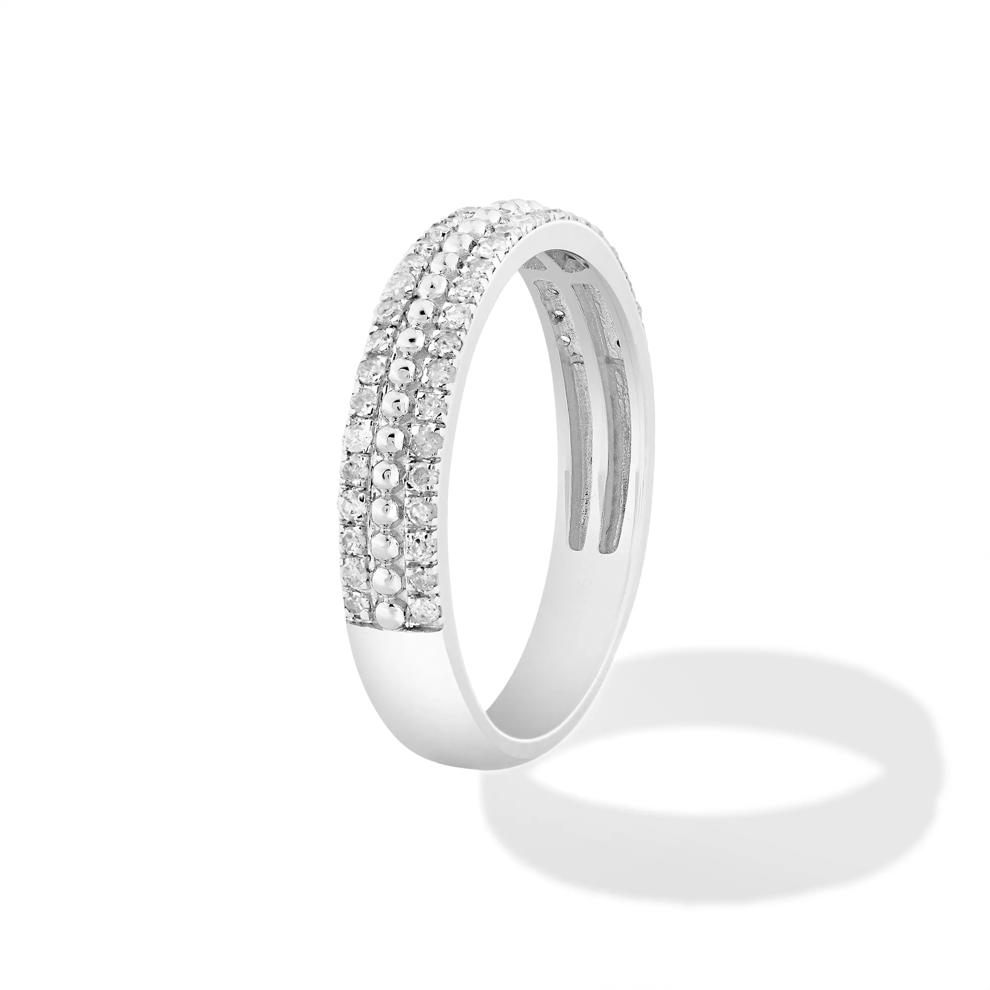 Diamond Double Row Anniversary Band in Sterling Silver (1/4 ct. tw.) – Image 3 of 4