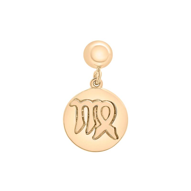 Virgo Zodiac Disc Bead Charm in Vermeil – Image 1 of 3