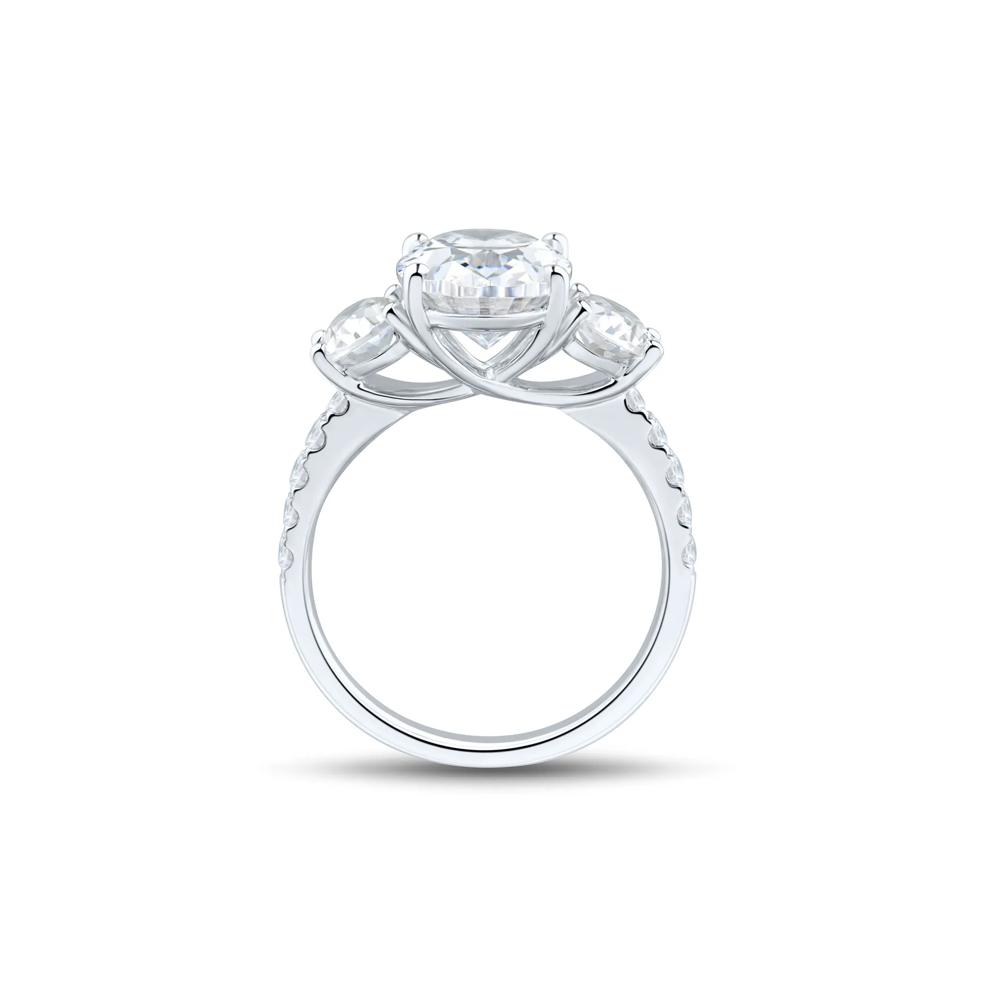 Lab Grown Diamond Three-Stone Engagement Ring in 14K White Gold (4 1/4 ct. tw.) – Image 2 of 3