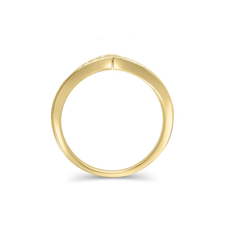 Chevron Wedding Band with Graduating Diamonds in 14K Yellow Gold &#40;1/5 ct. tw.&#41; – Image 2 of 3