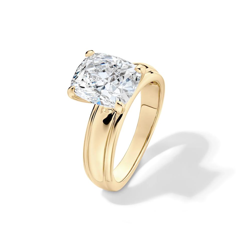 Maeve Lab Grown Diamond Elongated Cushion Engagement Ring in 14K Yellow Gold (4 ct. tw.) – Image 4 of 5