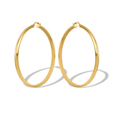 Round Polished Hoop Earrings in 14K Yellow Gold, 54mm