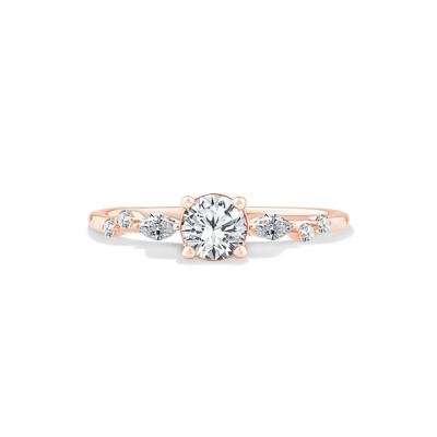 Diamond Round Center Engagement Ring in 10K Rose Gold (5/8 ct. tw.)