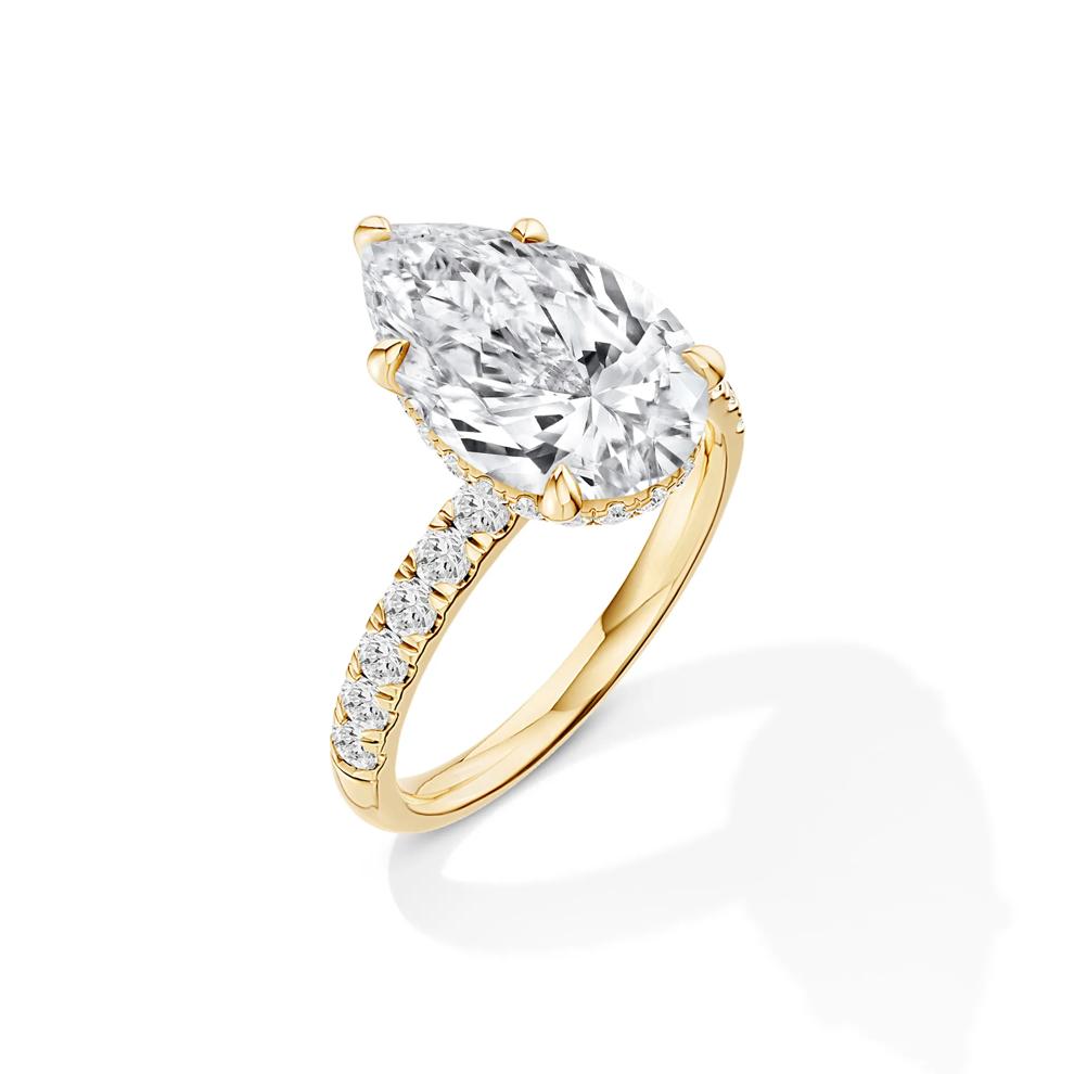 Lab Grown Diamond Pear-Shaped Bridal Set in 14K Yellow Gold (5 ct. tw.) – Image 5 of 6