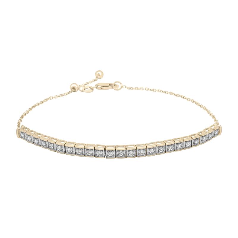 Diamond Adjustable Bracelet in 10K Yellow Gold &#40;1/4 ct. tw.&#41; – Image 1 of 1