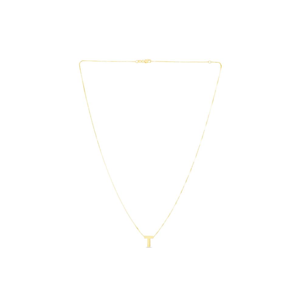 "T" Initial Necklace in 14K Yellow Gold – Image 1 of 1