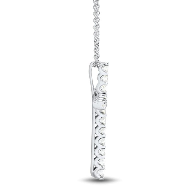 Lab Grown Diamond Cross Pendant in 14K White Gold &#40;5/8 ct. tw.&#41; – Image 2 of 3