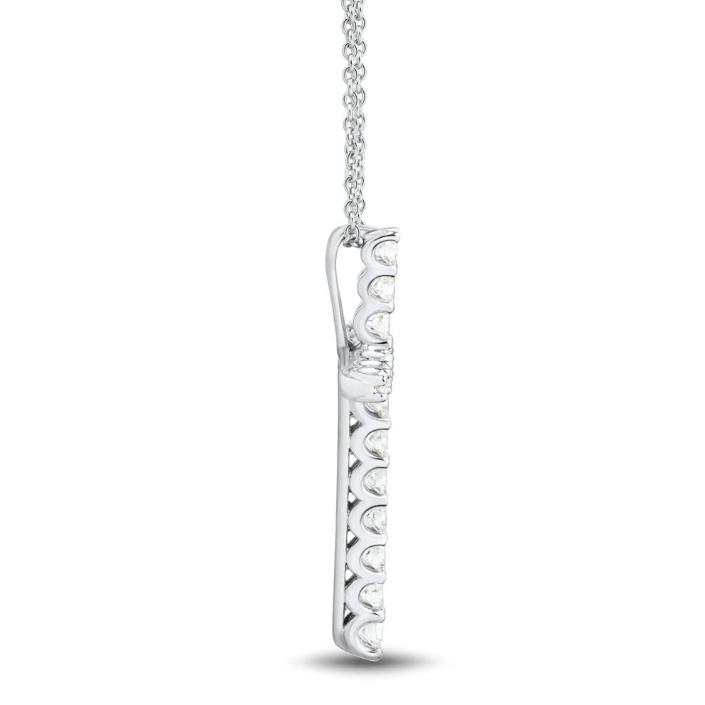 Lab Grown Diamond Cross Pendant in 14K White Gold (5/8 ct. tw.) – Image 2 of 3