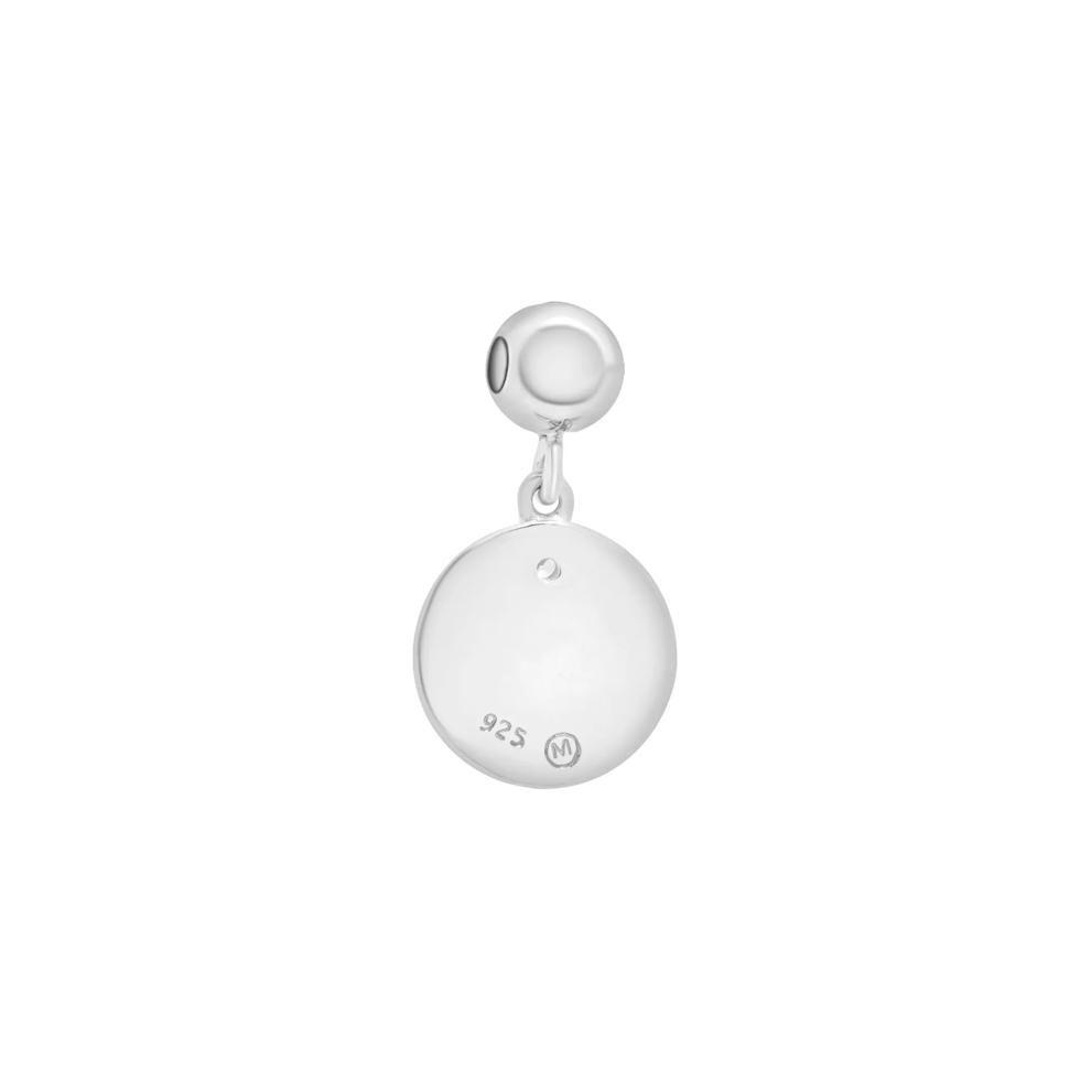 Diamond Accent Om Disc Bead Charm in Sterling Silver – Image 3 of 3