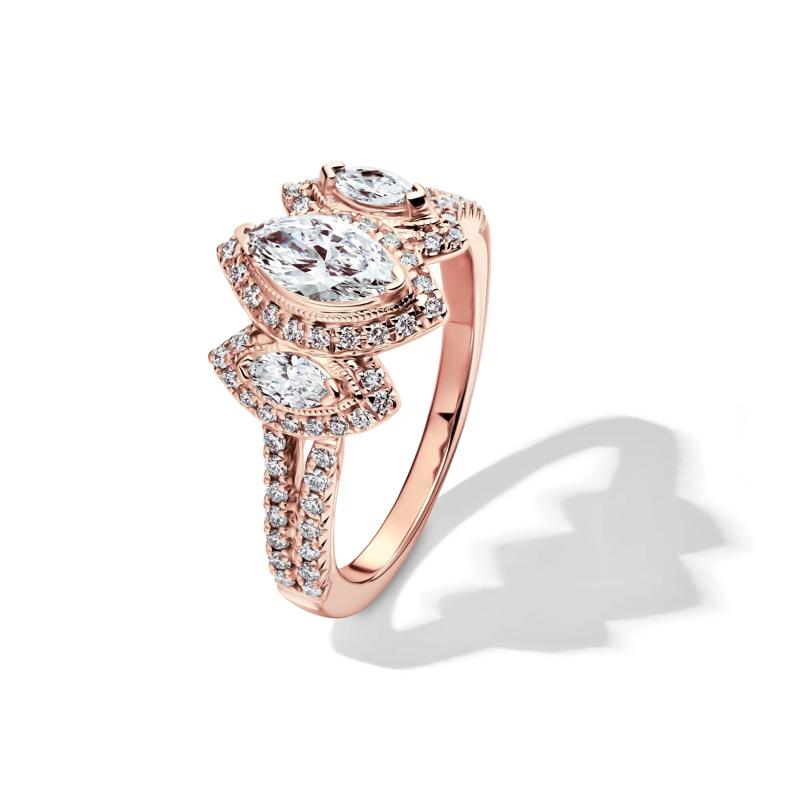 Lab Grown Diamond Marquise Engagement Ring in 10K Rose Gold &#40;1 ct. tw.&#41; – Image 4 of 4