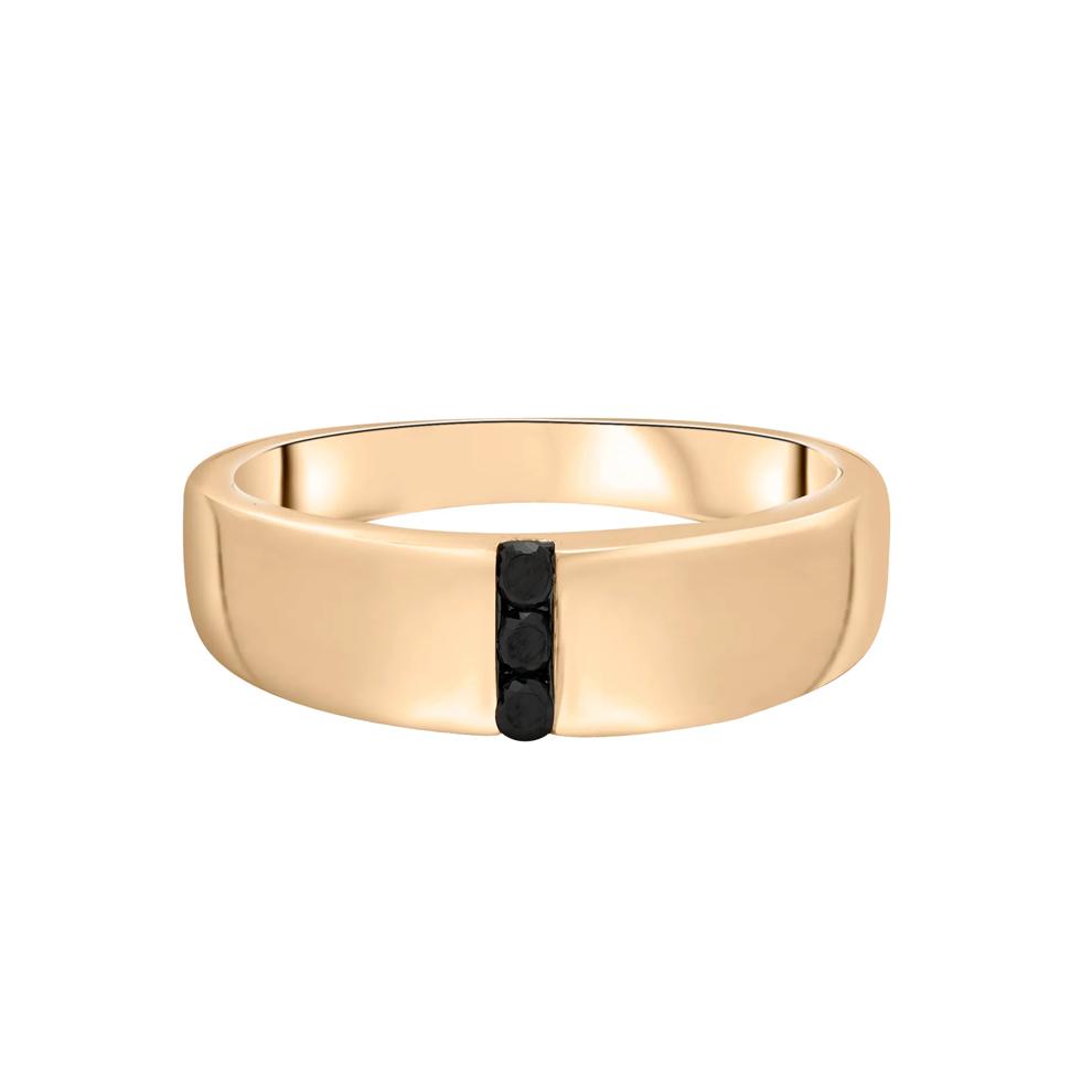 Men's Black Diamond Band in 10K Yellow Gold (1/10 ct. tw.) – Image 1 of 5