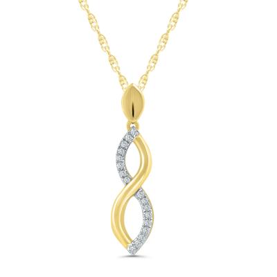 Diamond Accent Twist Infinity Pendant in 10K Yellow Gold