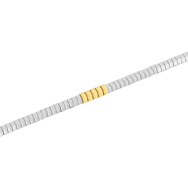 Men&#39;s Geometric Bead Bracelet in Stainless Steel – Image 2 of 3