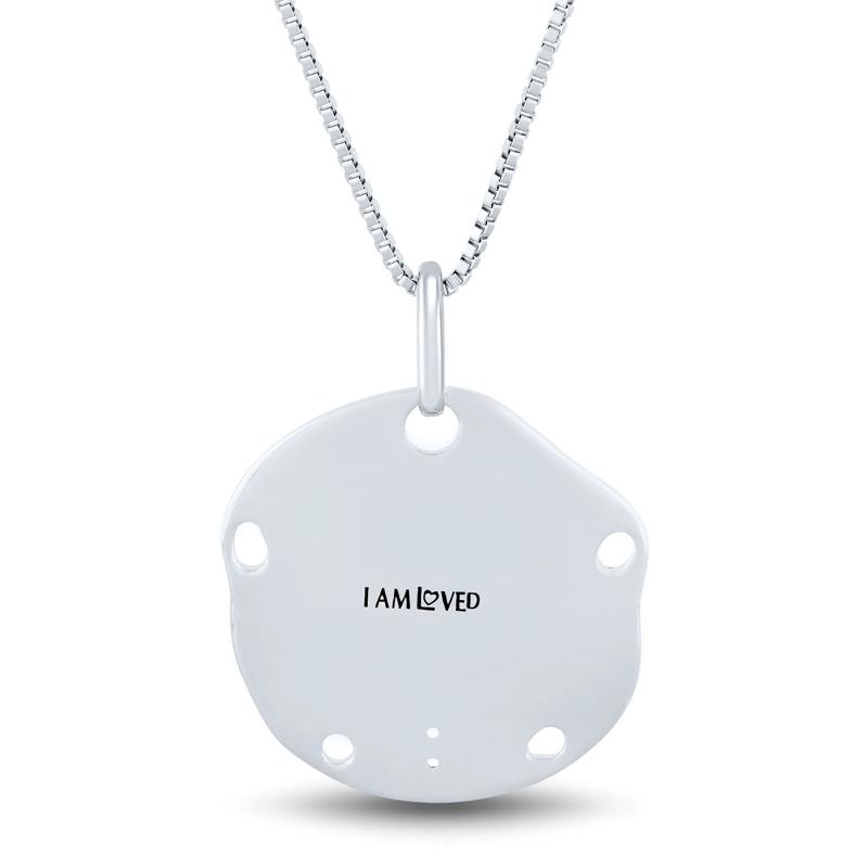 Sand Dollar Pendant with Diamond Accents in Sterling Silver and 14K Rose Gold – Image 4 of 4