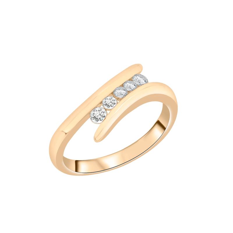 Diamond Bypass Ring in 10K Yellow Gold &#40;1/4 ct. tw.&#41; – Image 5 of 5