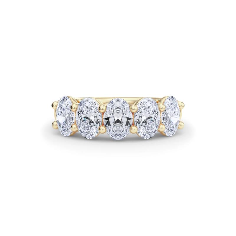 Lab Grown Diamond Five-Stone Anniversary Band in 14K Yellow Gold (3 ct. tw.) – Image 1 of 5