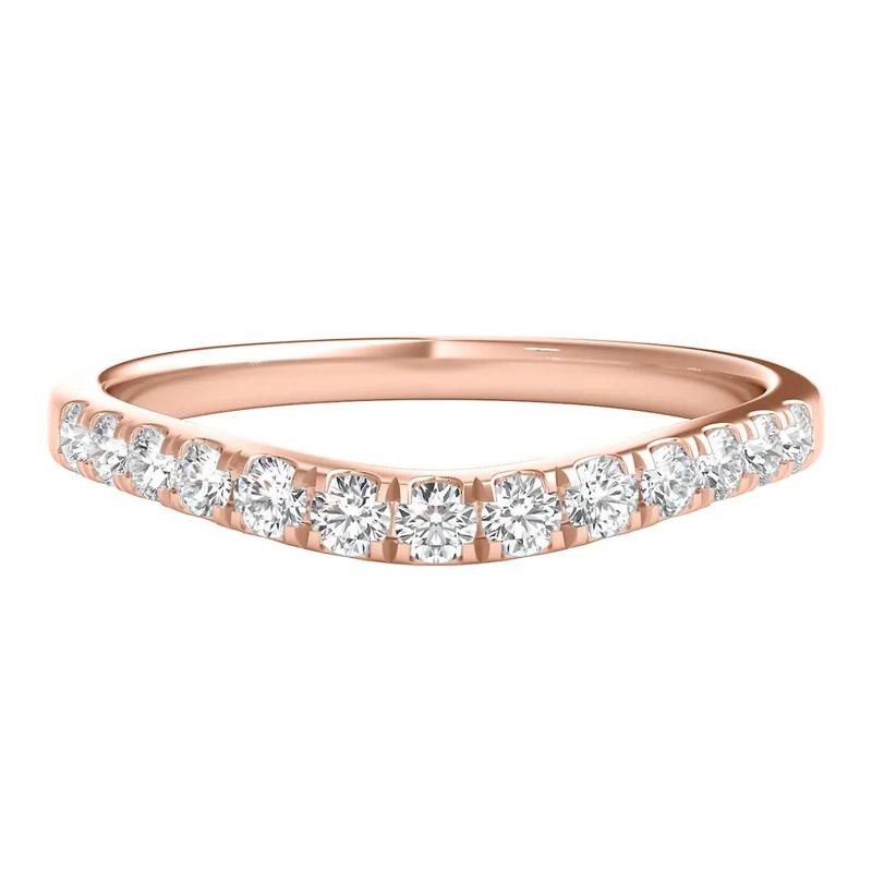 1/3 ct. tw. Diamond Contour Band in 14K Rose Gold – Image 1 of 3