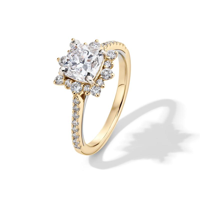 Valentina Cushion-Cut Lab Grown Diamond Halo Bridal Set in 14K Yellow Gold &#40;2 1/4 ct. tw.&#41;  – Image 4 of 6