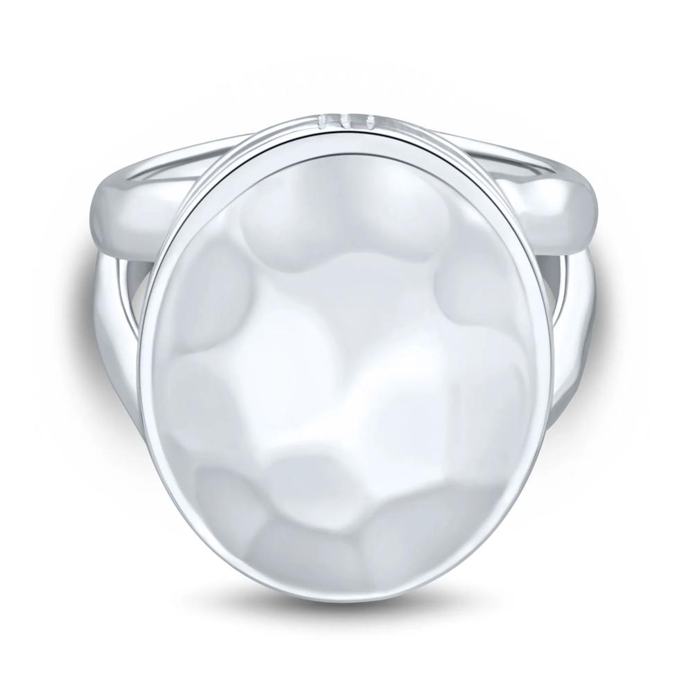 Hammered Oval Ring in Sterling Silver – Image 1 of 3