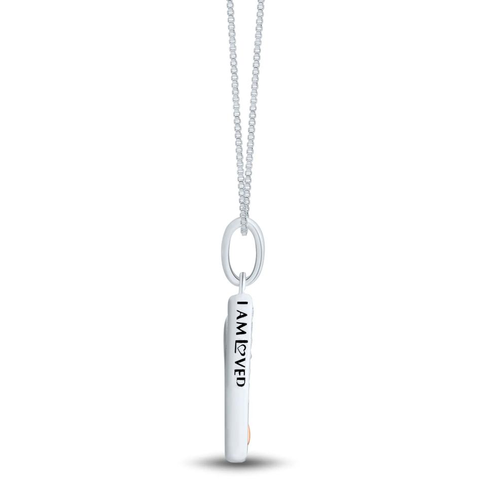 Diamond Accent Initial Y Pendant in Sterling Silver and 14K Rose Gold – Image 3 of 5