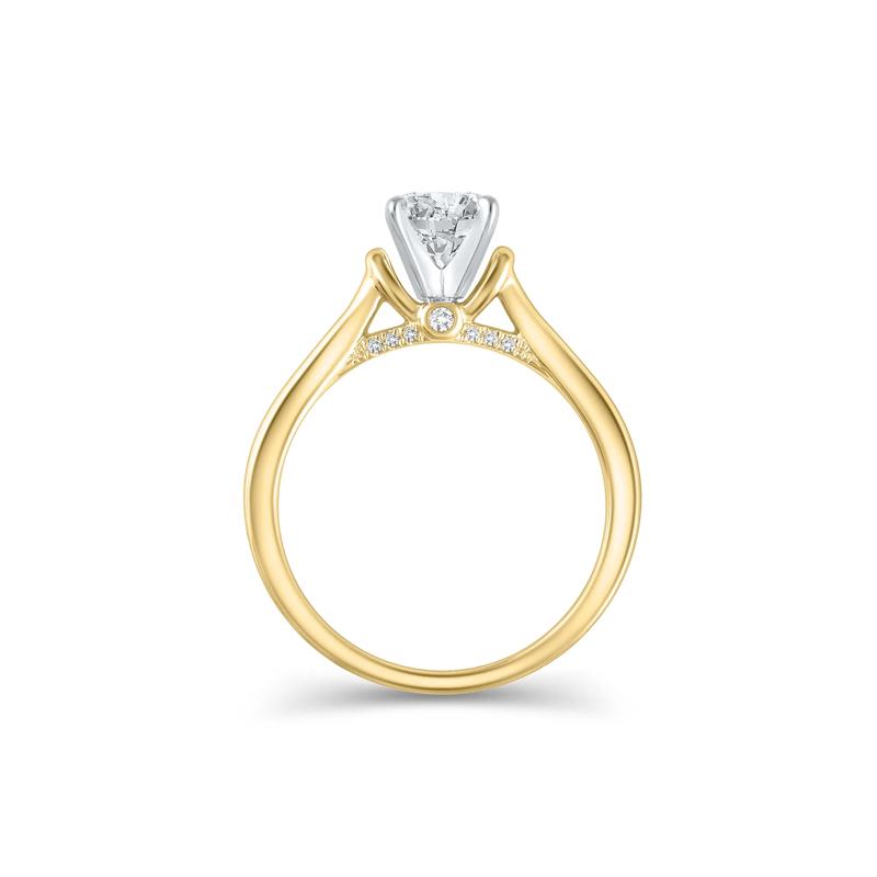 Diamond Accent Semi-Mount Engagement Ring in 14K Yellow Gold &#40;Setting Only&#41; – Image 3 of 6