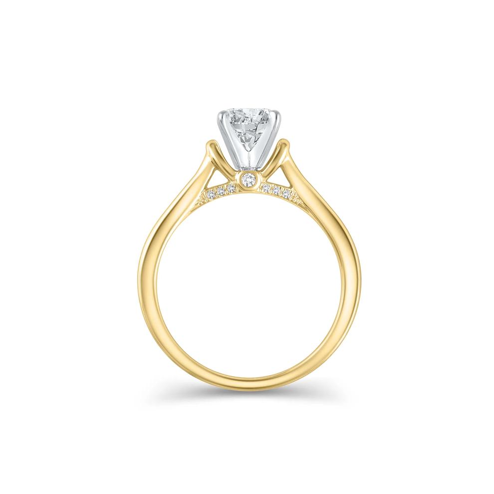 Diamond Accent Semi-Mount Engagement Ring in 14K Yellow Gold (Setting Only) – Image 3 of 6