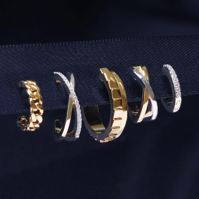 Curb Chain Open Huggie Hoop Earrings in Vermeil, 11MM – Image 3 of 4