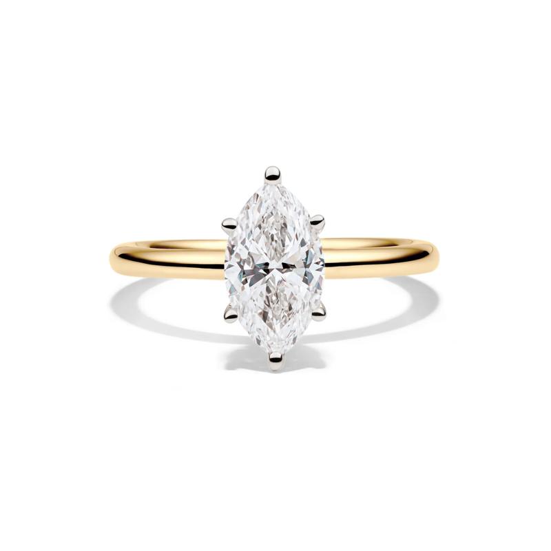 Lab Grown Diamond Solitaire Marquise Engagement Ring in 14K Yellow Gold &#40;1 1/2 ct.&#41; – Image 1 of 4