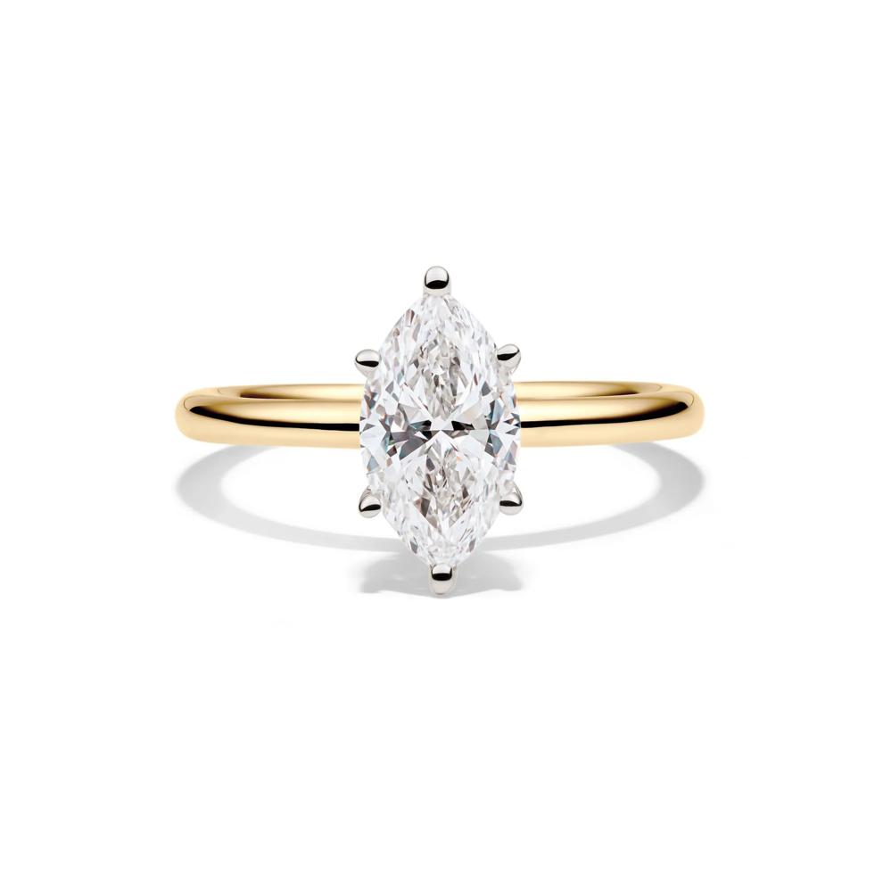 Lab Grown Diamond Solitaire Marquise Engagement Ring in 14K Yellow Gold (1 1/2 ct.) – Image 1 of 4