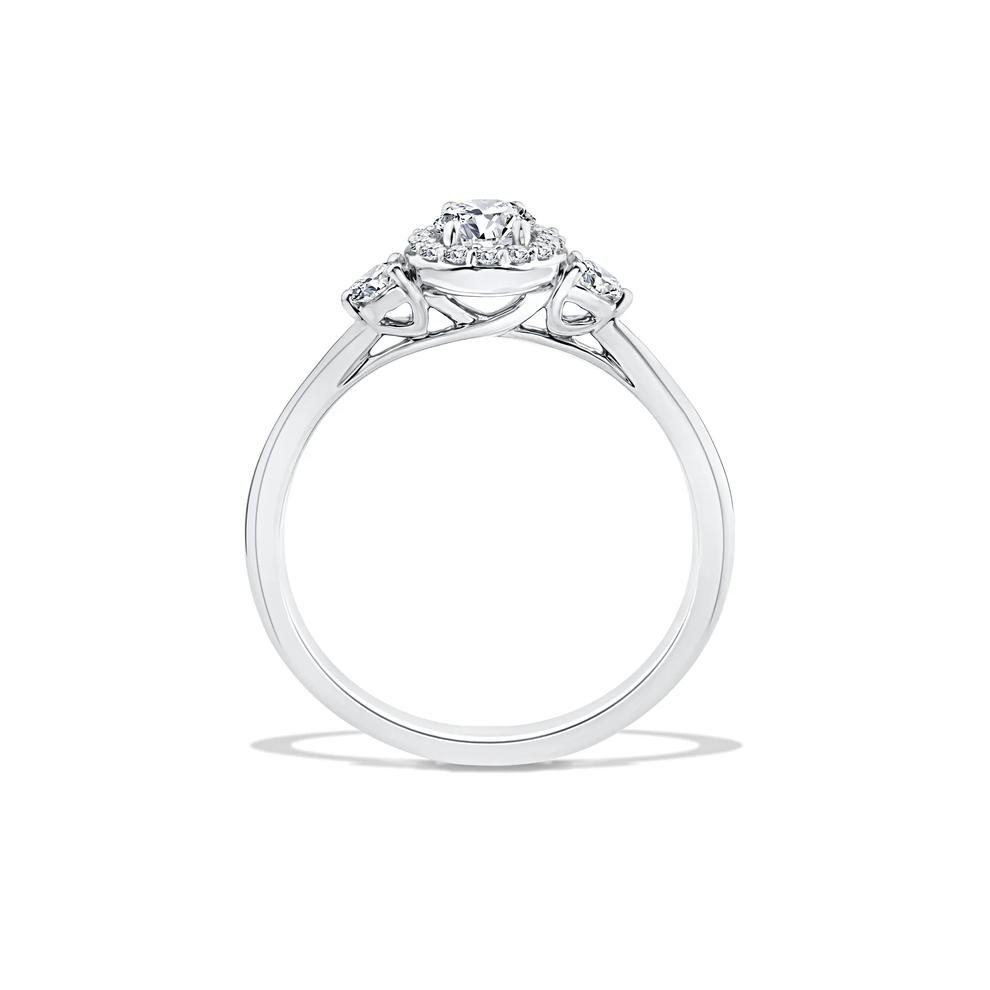 Lab Grown Diamond Halo Promise Ring in 10K White Gold (1/2 ct. tw.) – Image 2 of 4