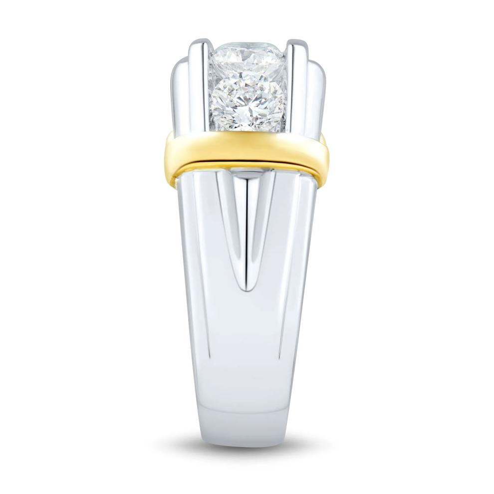 Lab Grown Diamond Men's Five-Stone Ring in 10K White &amp; Yellow Gold (2 ct. tw.) – Image 3 of 3