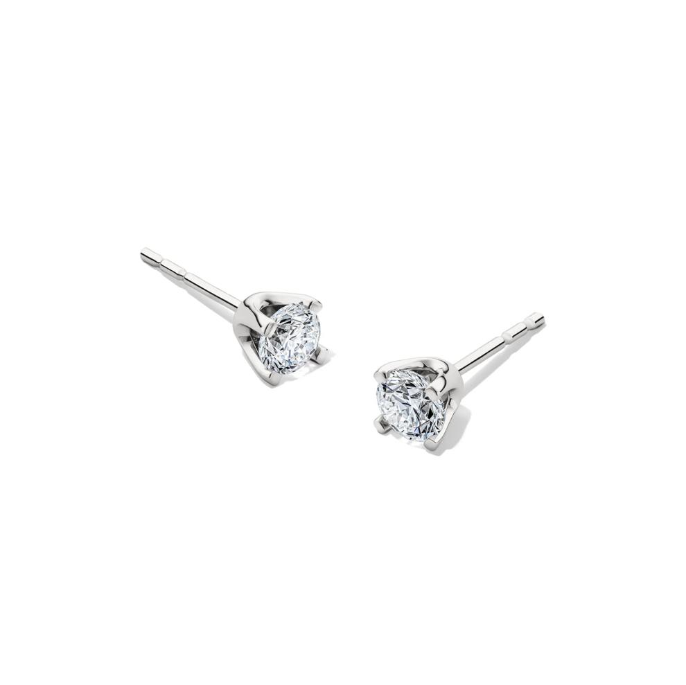 Lab Grown Diamond Round Solitaire Stud Earrings in 10K White Gold (5/8 ct. tw.) – Image 1 of 2