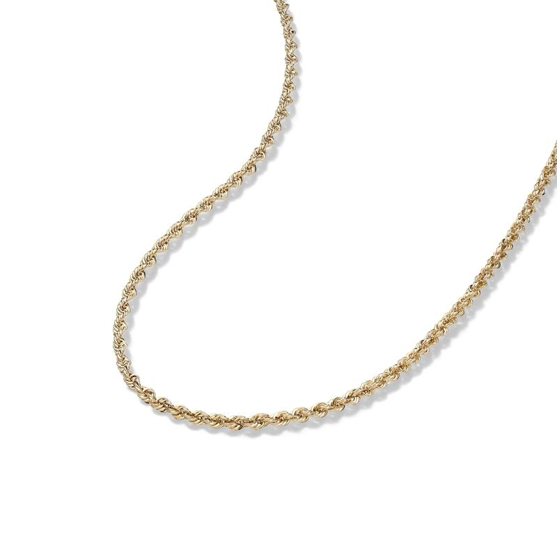 Glitter Hollow Rope Chain in 14K Yellow Gold, 20"  – Image 3 of 4