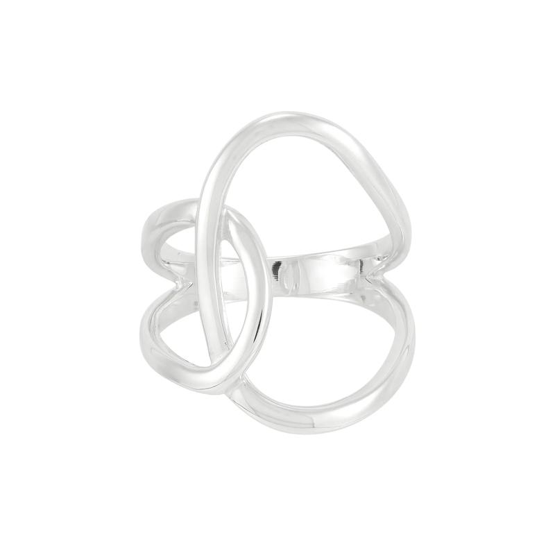 Polished Interlocking Ring in Sterling Silver – Image 1 of 4