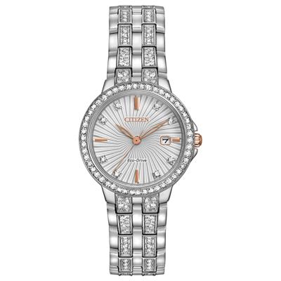 Ladies' Silhouette Crystal Watch in Stainless Steel, 28MM