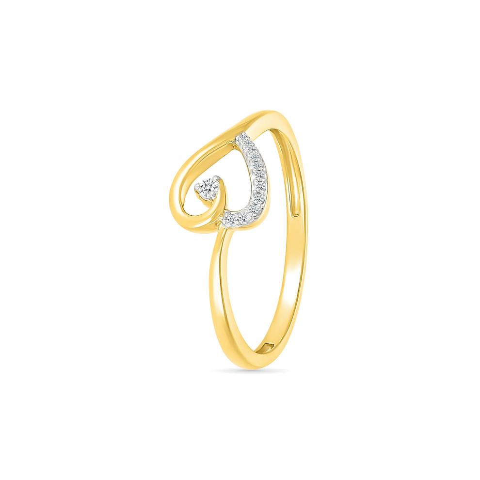 Diamond Accent Heart Ring in 10K Yellow Gold – Image 5 of 5