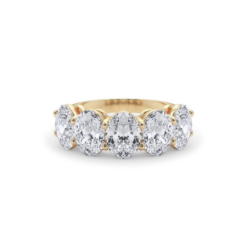 Lab Grown Diamond Oval Anniversary Band in 14K Yellow Gold &#40;5 ct. tw.&#41; – Image 1 of 5
