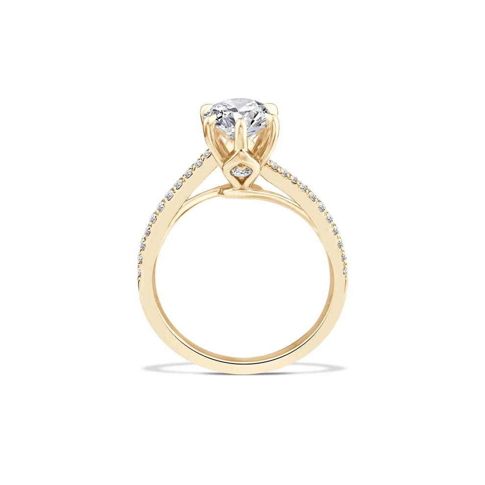 Lab Grown Diamond Marquise Bypass Engagement Ring in 18K Yellow Gold (2 1/4 ct. tw.) – Image 2 of 4