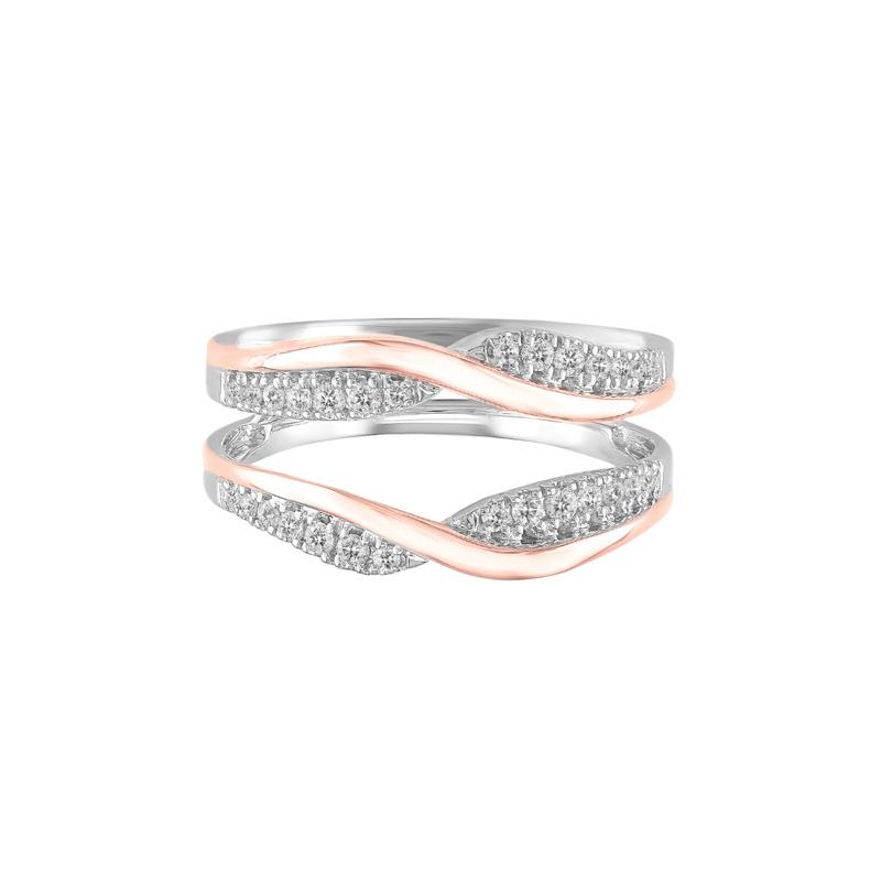 Diamond Twist Ring Enhancer in 14K White &amp; Rose Gold &#40;1/4 ct. tw.&#41; – Image 1 of 4