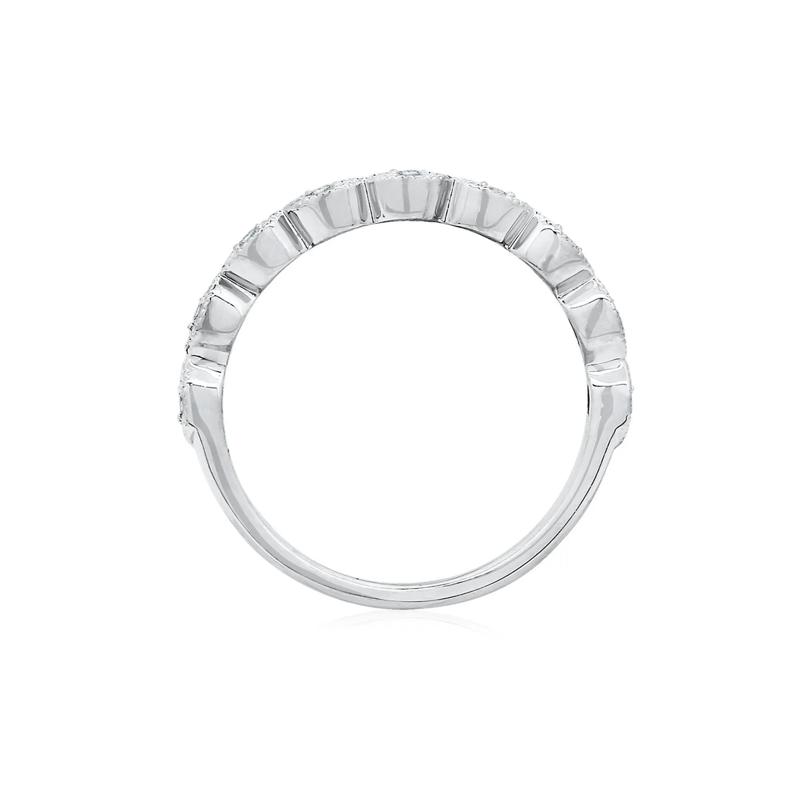 Lab Created White Sapphire Twist Stack Ring in Sterling Silver – Image 2 of 4