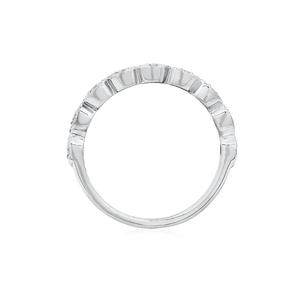 Lab Created White Sapphire Twist Stack Ring in Sterling Silver – Image 2 of 4