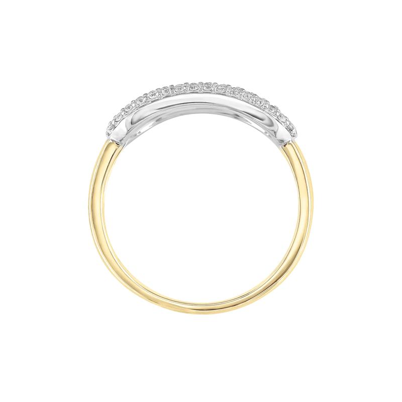 Diamond Oval Link Ring in 10K Yellow Gold &#40;1/3 ct. tw.&#41; – Image 2 of 3