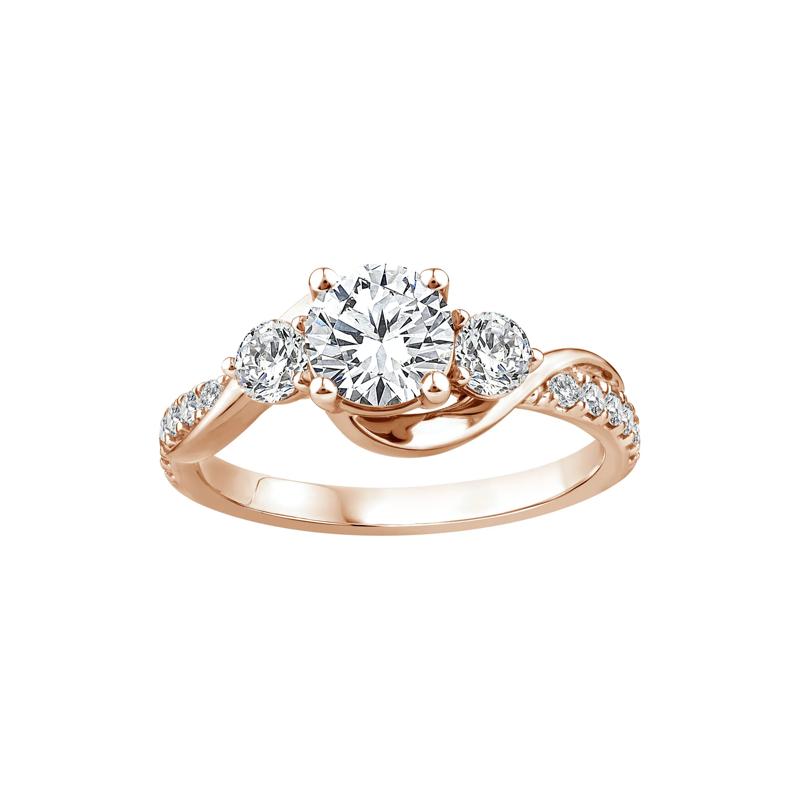 Lab Grown Diamond Three-Stone Ring in 10K Rose Gold &#40;1 1/2 ct. tw.&#41; – Image 1 of 3