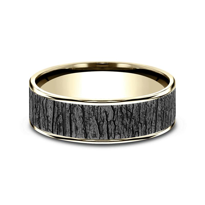 Men&rsquo;s Hazel Bark Wedding Band in Tantalum – Image 1 of 3