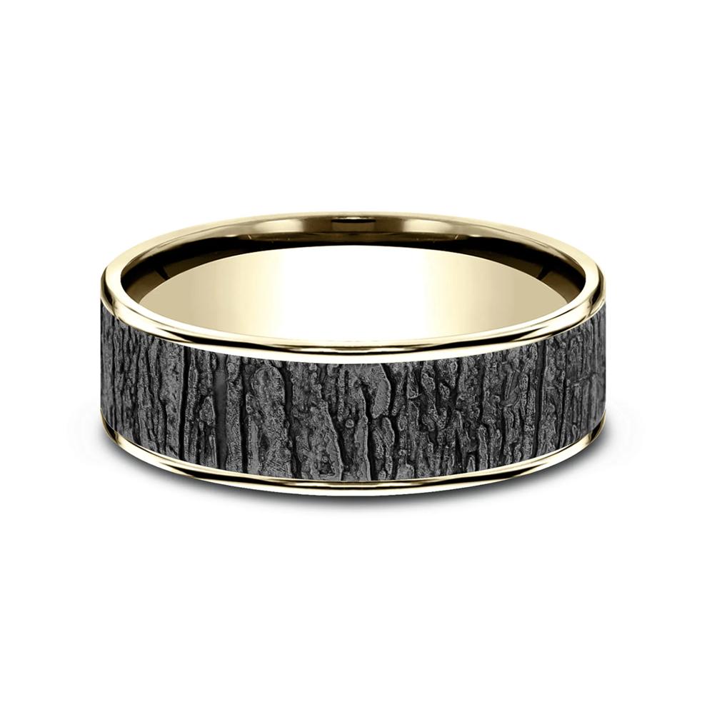 Men&rsquo;s Hazel Bark Wedding Band in Tantalum – Image 1 of 3