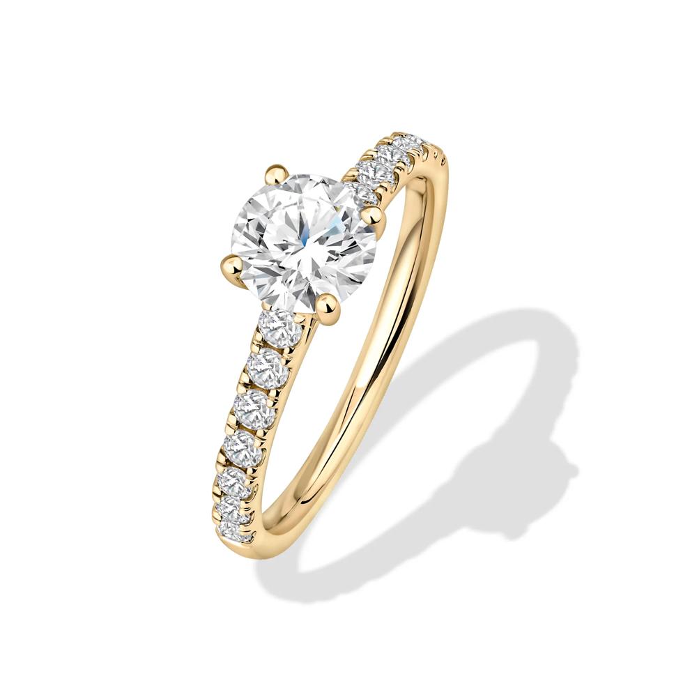 Lab Grown Diamond Round Center Engagement Ring in 10K Yellow Gold (1 1/3 ct. tw.) – Image 4 of 4