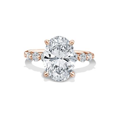 Lab Grown Diamond Oval Engagement Ring in 14K Rose Gold (4 5/8 ct. tw.)
