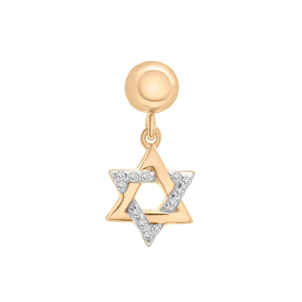 Diamond Accent Star of David Bead Charm in Vermeil – Image 1 of 3