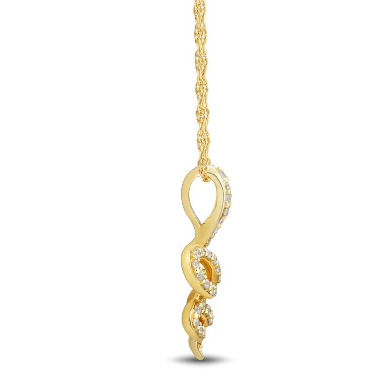 Diamond Snake Pendant in 10K Yellow Gold &#40;1/10 ct. tw.&#41; – Image 2 of 3
