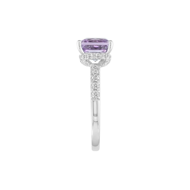 Radiant-Cut Amethyst and Diamond Ring in 14K White Gold &#40;1/3 ct. tw.&#41;  – Image 3 of 3